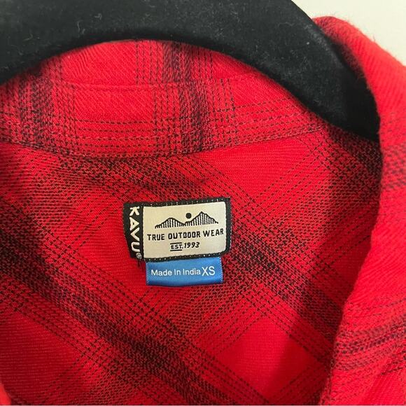KAVU Hanna Shirt in Red Plaid Size XS - Picture 2 of 3